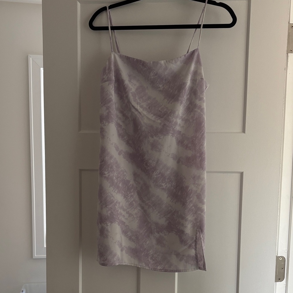 Garage Pastel Purple and White Mini Dress